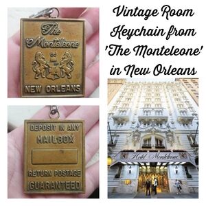 Vintage 'The Monteleone Hotel' Room Keychain (GUC)